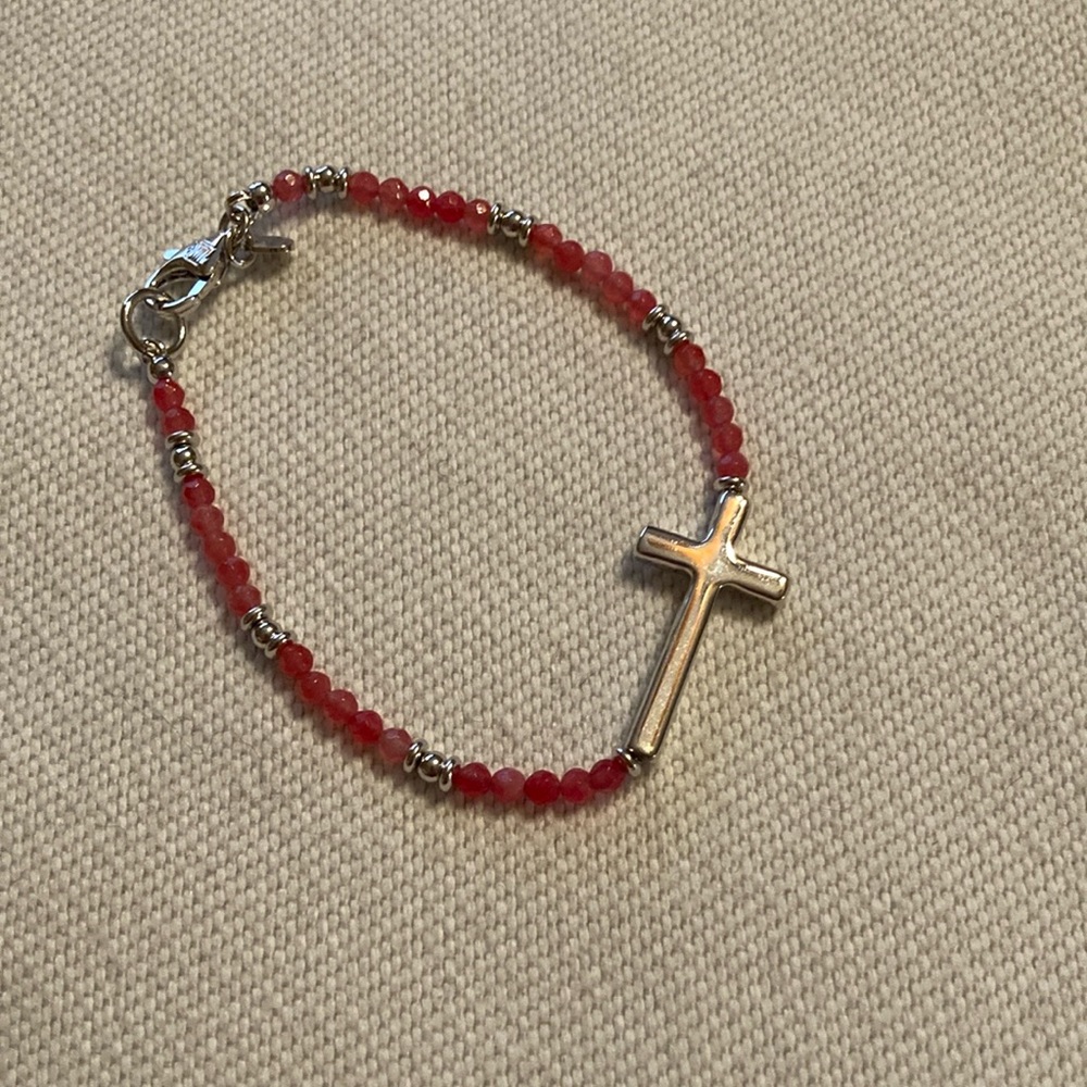 Lisa Robertson Bronze Cross Beaded Bracelet